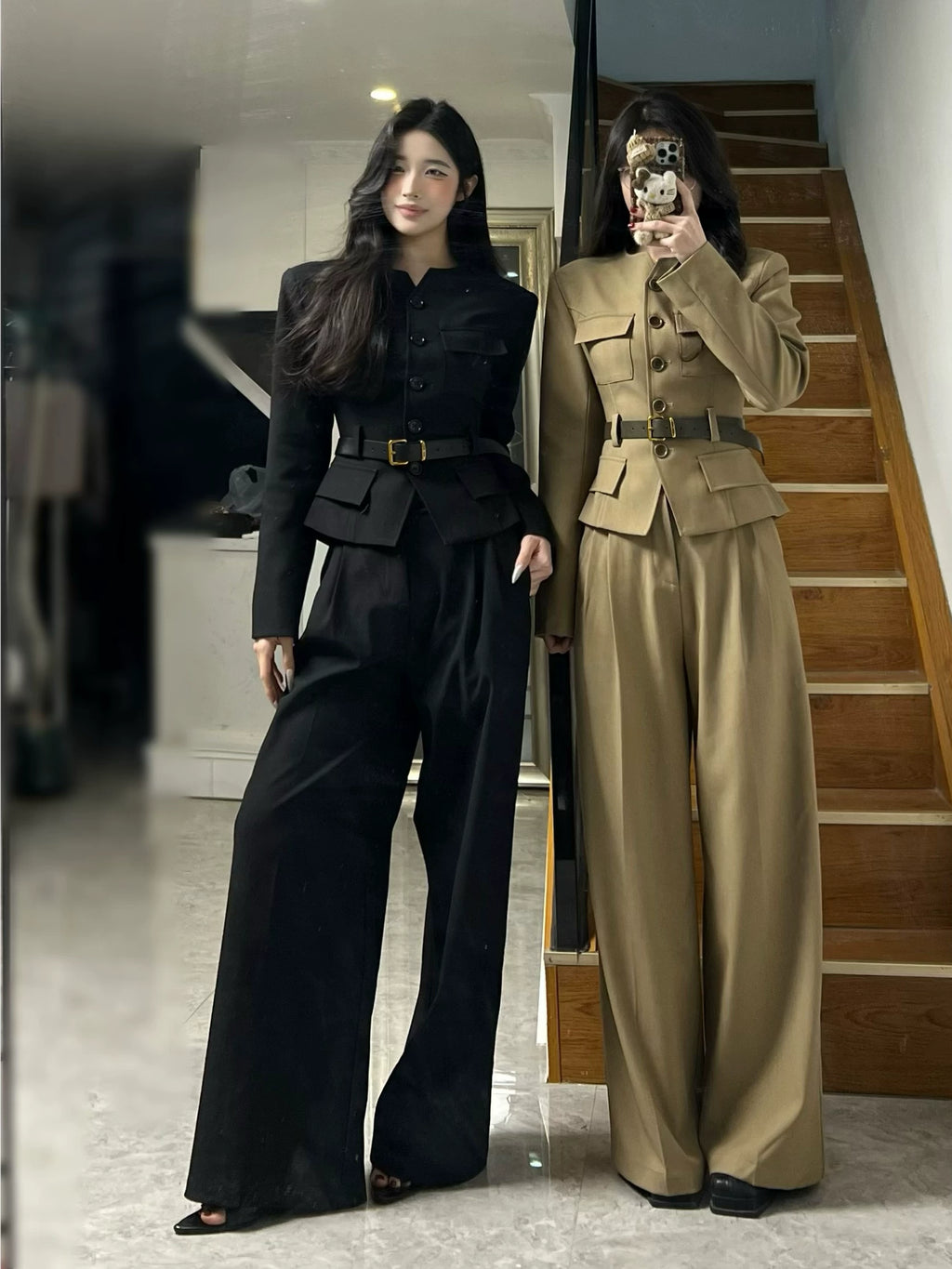 PANPANSTUDIO Commuter Suit Wide-leg Pants Set