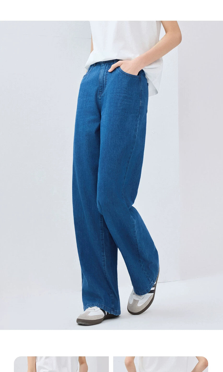 Giordano Slims Down Mid-rise Wide-leg Denim Trousers