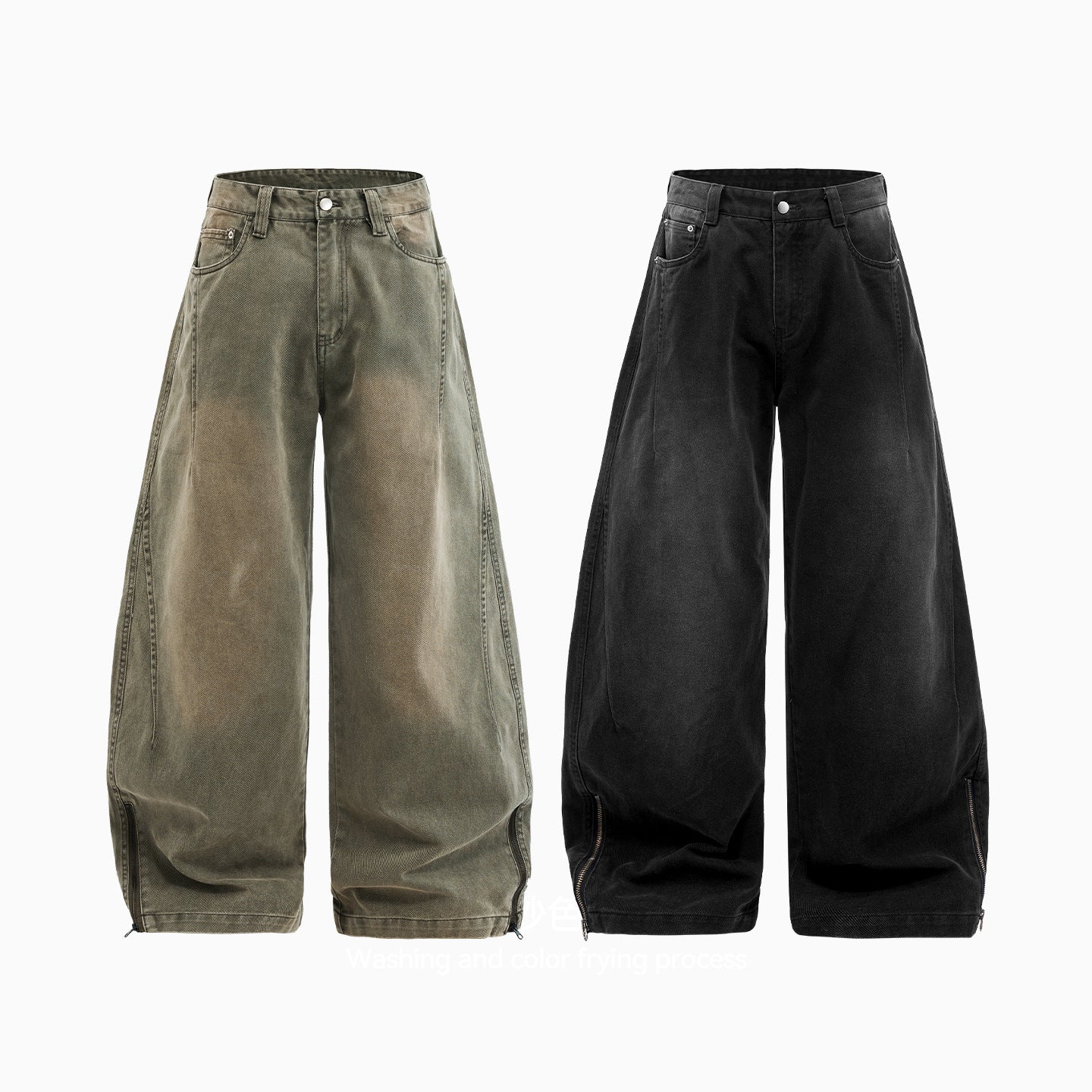 Inflation Retro Old Pleated Casual Trousers