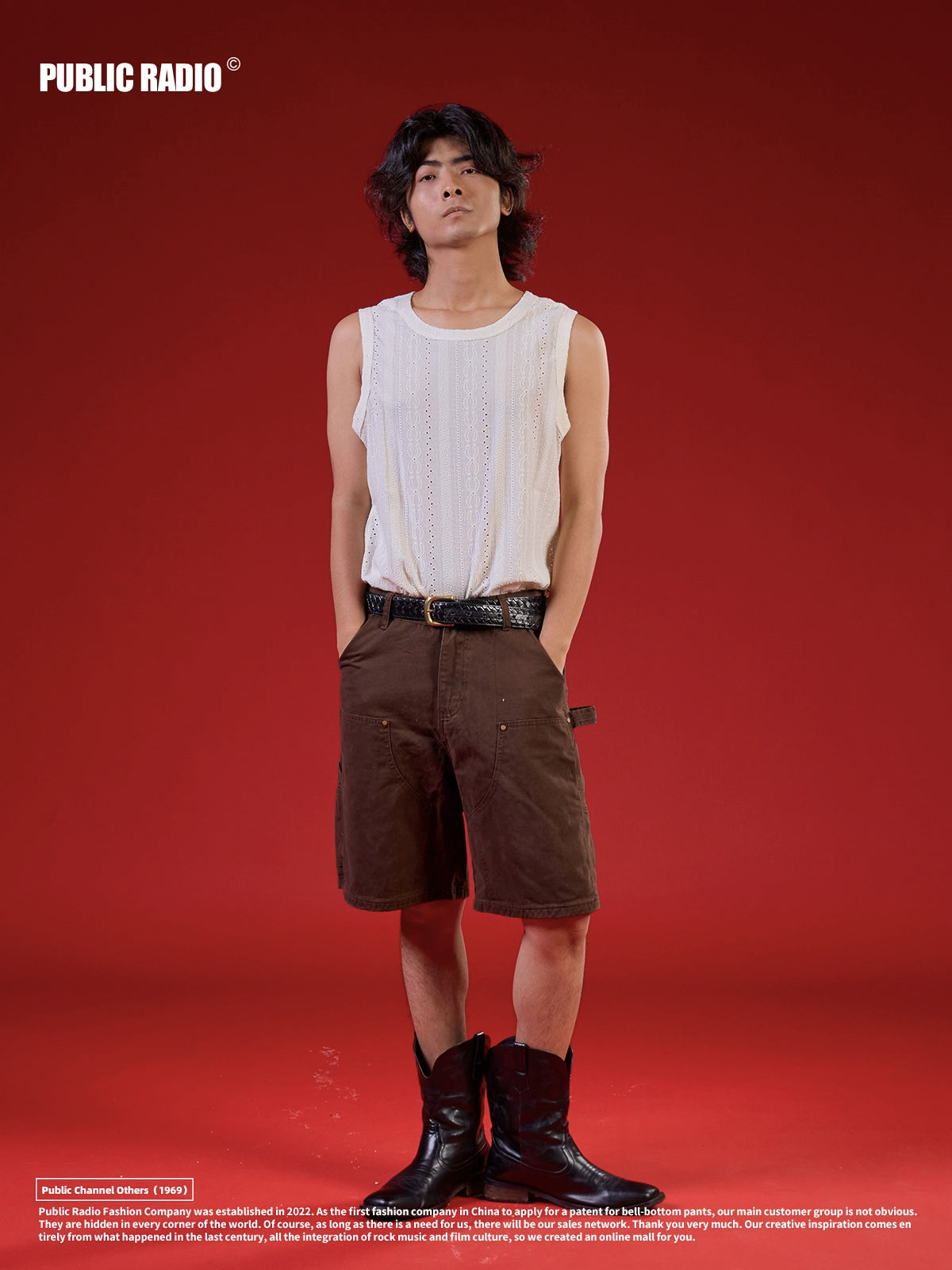 PUBLICRADIO Retro Tooling Ear-hanging Silhouette Shorts