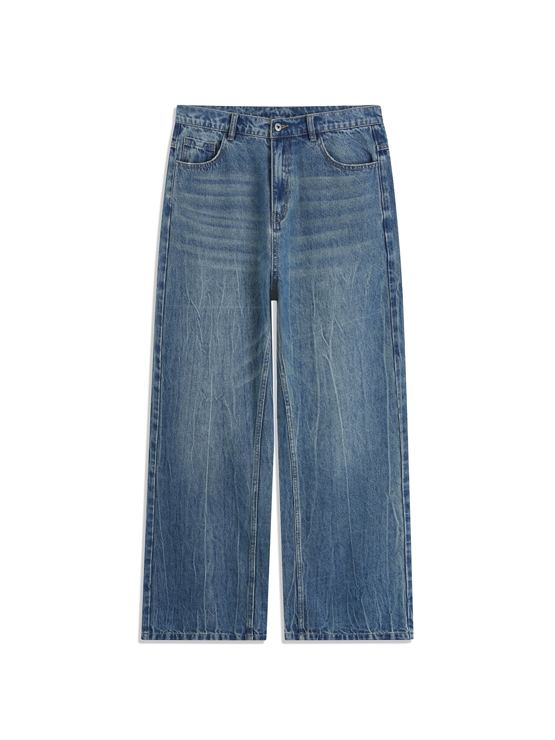 DIMC Water Pattern Tie Flower Washed Jeans