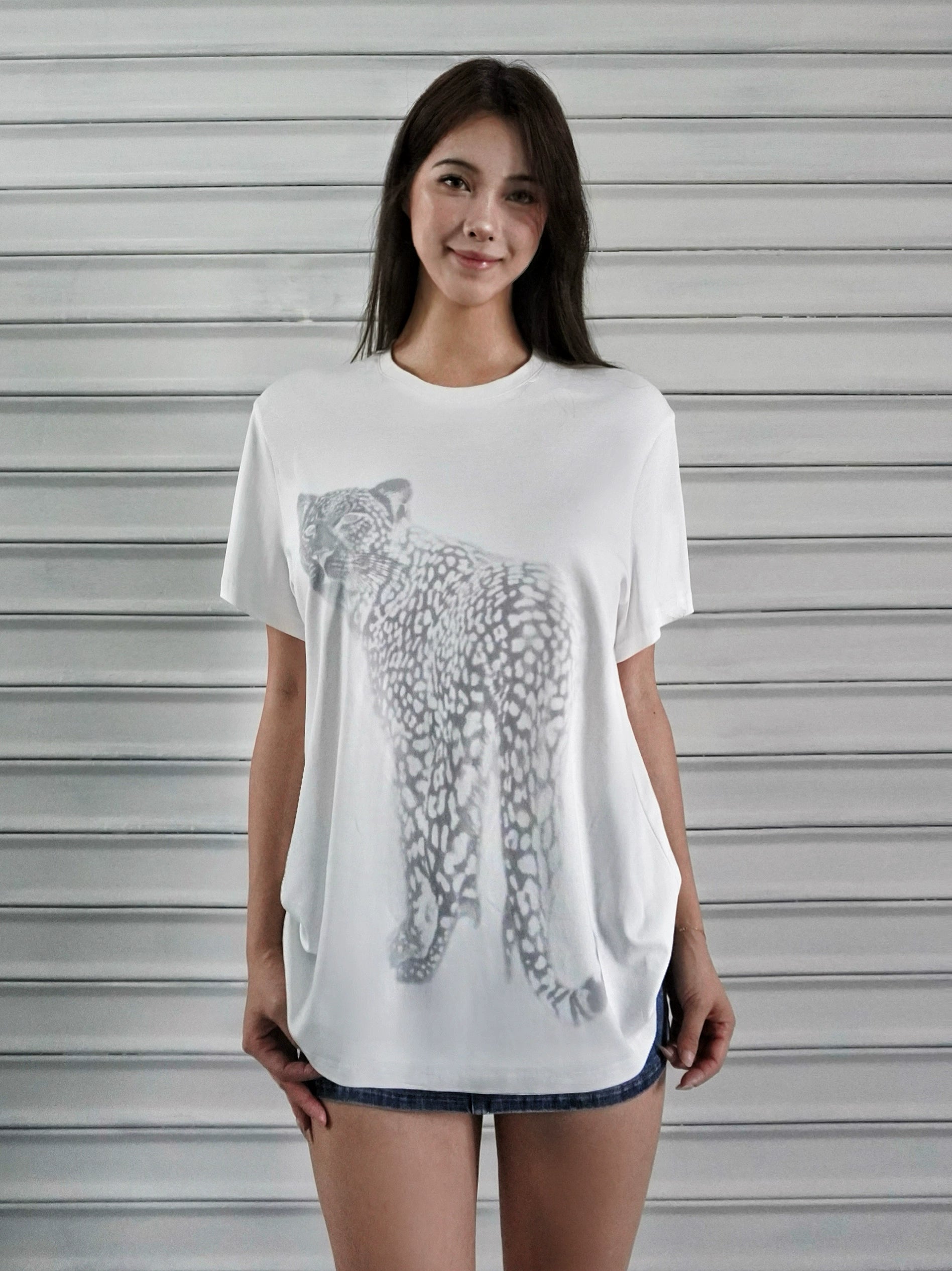 Jim Kennet "leopard" Loose Print Tee