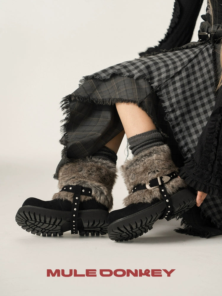 Donkey Plush Platform Boots