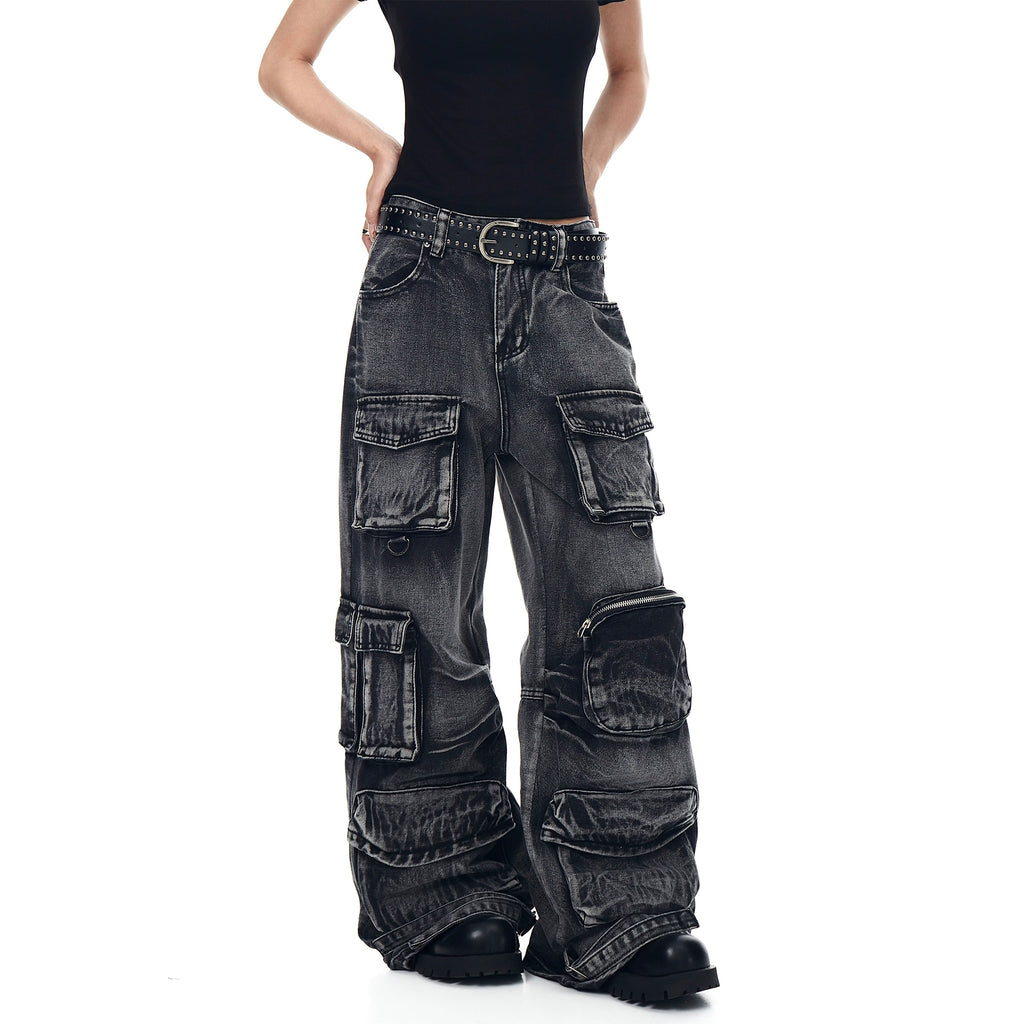 BLACKLISTS Heavy Industry Old Multi-pocket Tooling Jeans