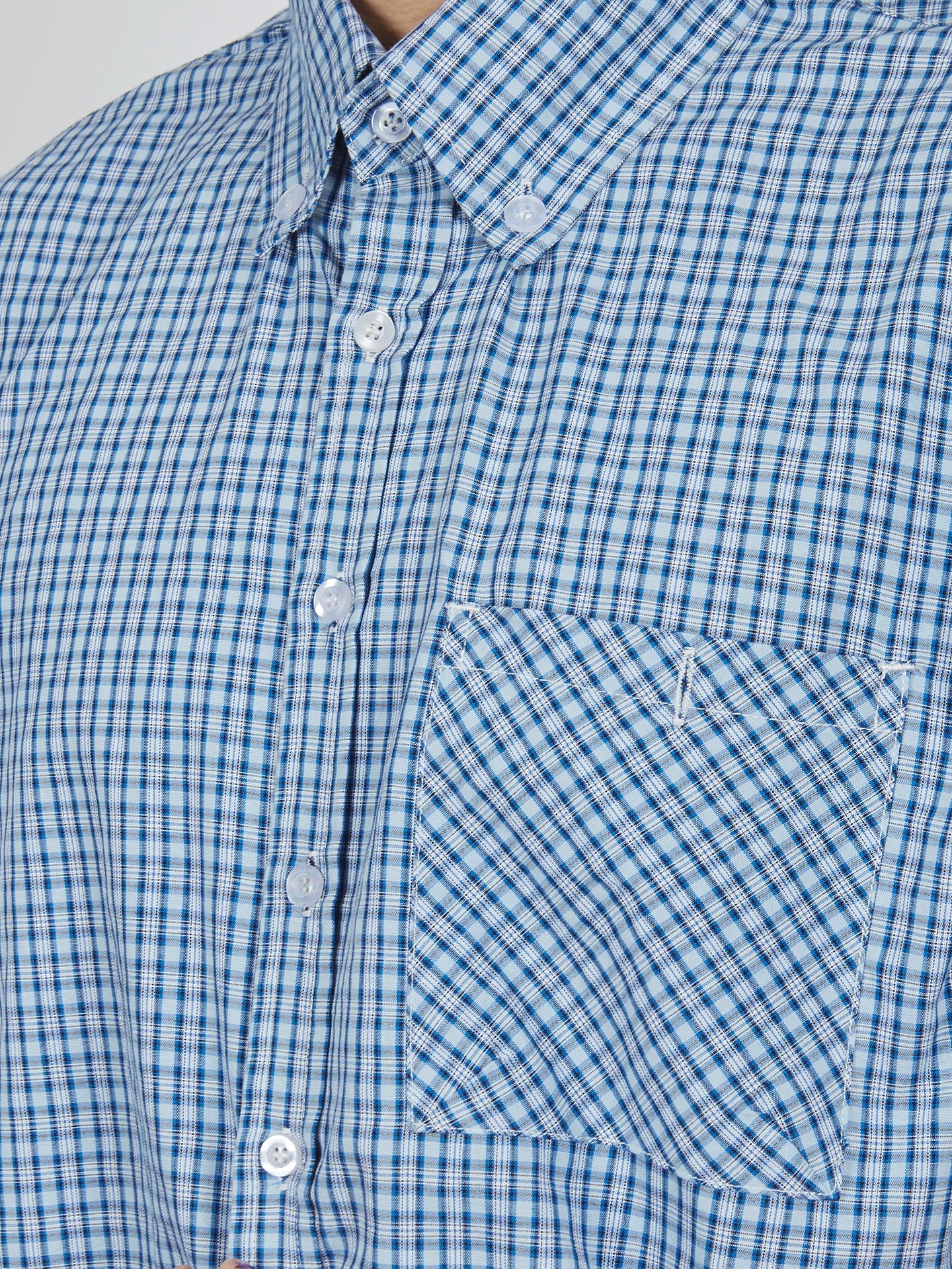 Remedy Lapel Loose Short Plaid Shirt