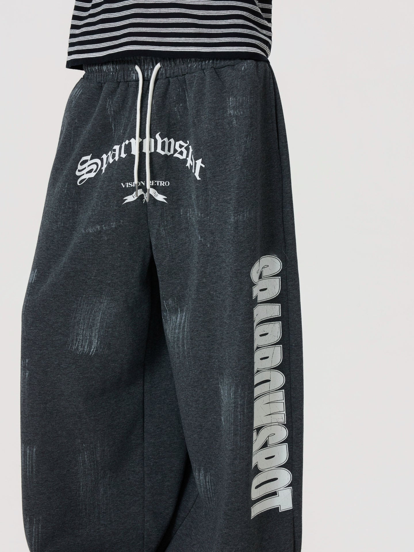 BTSG Vintage Painted Printed Wide-Leg Slacks