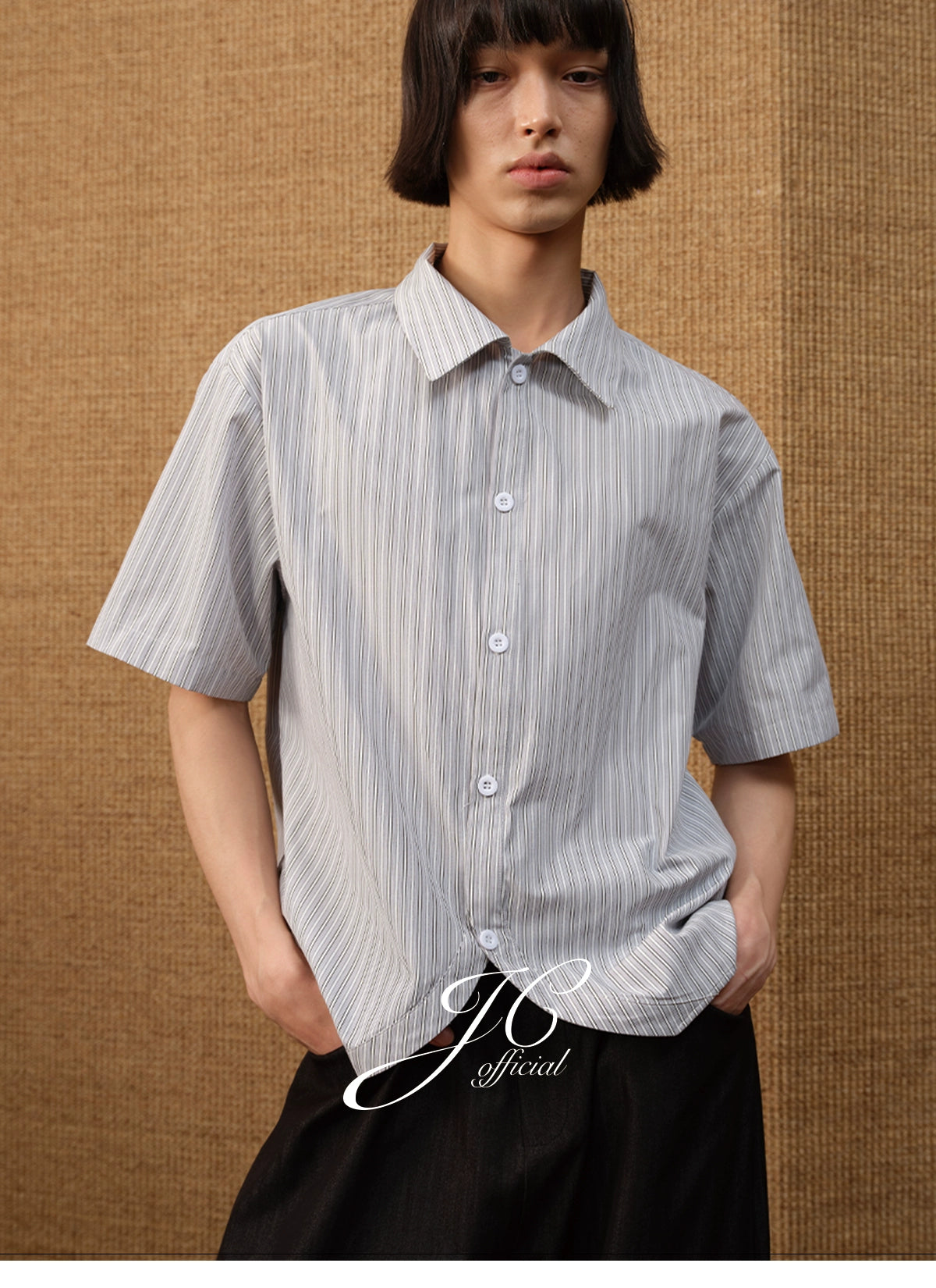 JCAESAR Arc Striped Short Sleeve Shirt