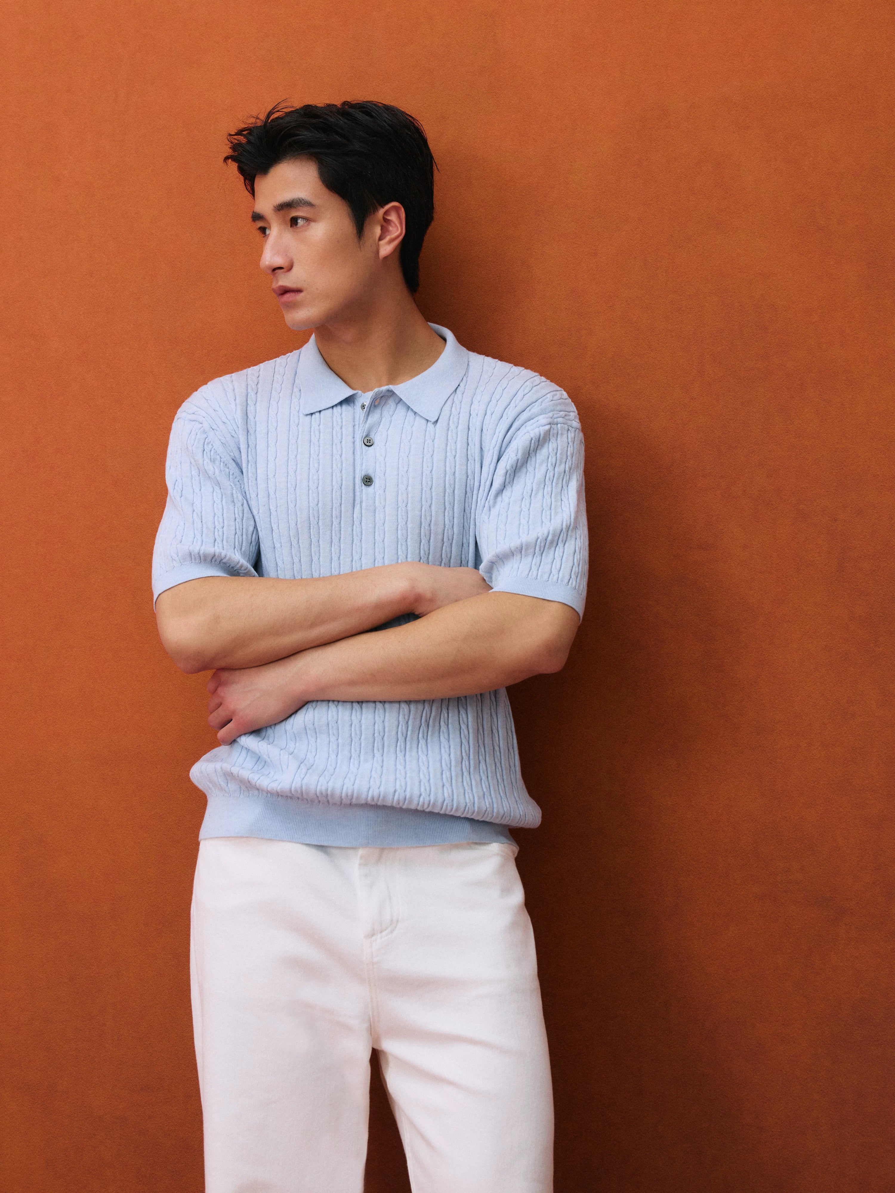 NO LOGO Retro Loose Loose Lazy Lapel Tee