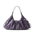 SmoSmos Pleated Dumpling Bag Oil Wax Leather Tote Bag