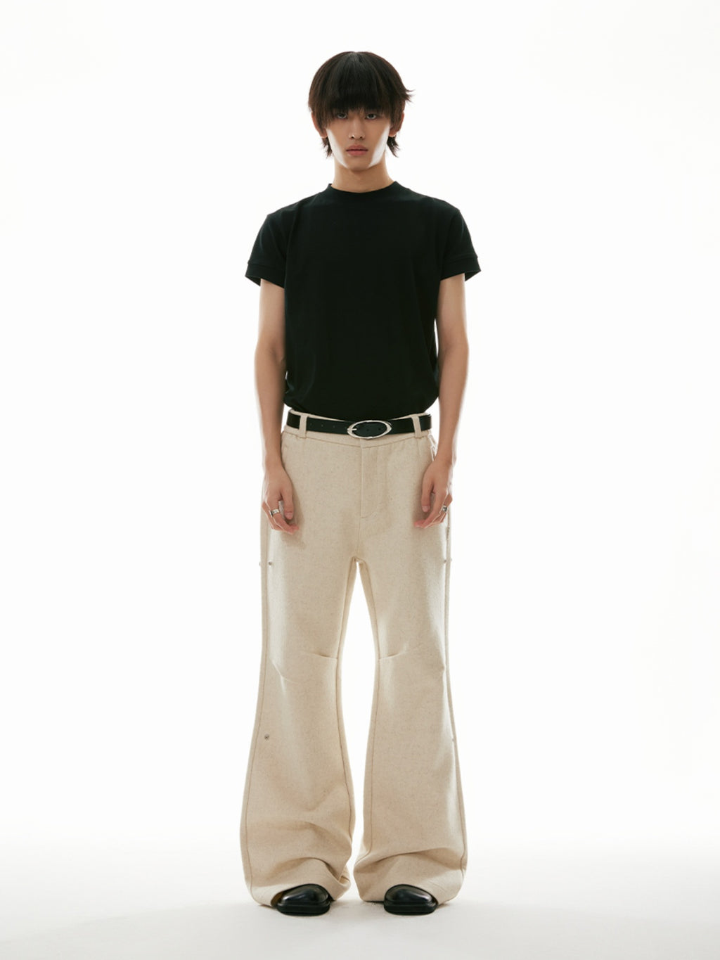 FUNKYFUN woolen composite micro-horn high street popular casual pants