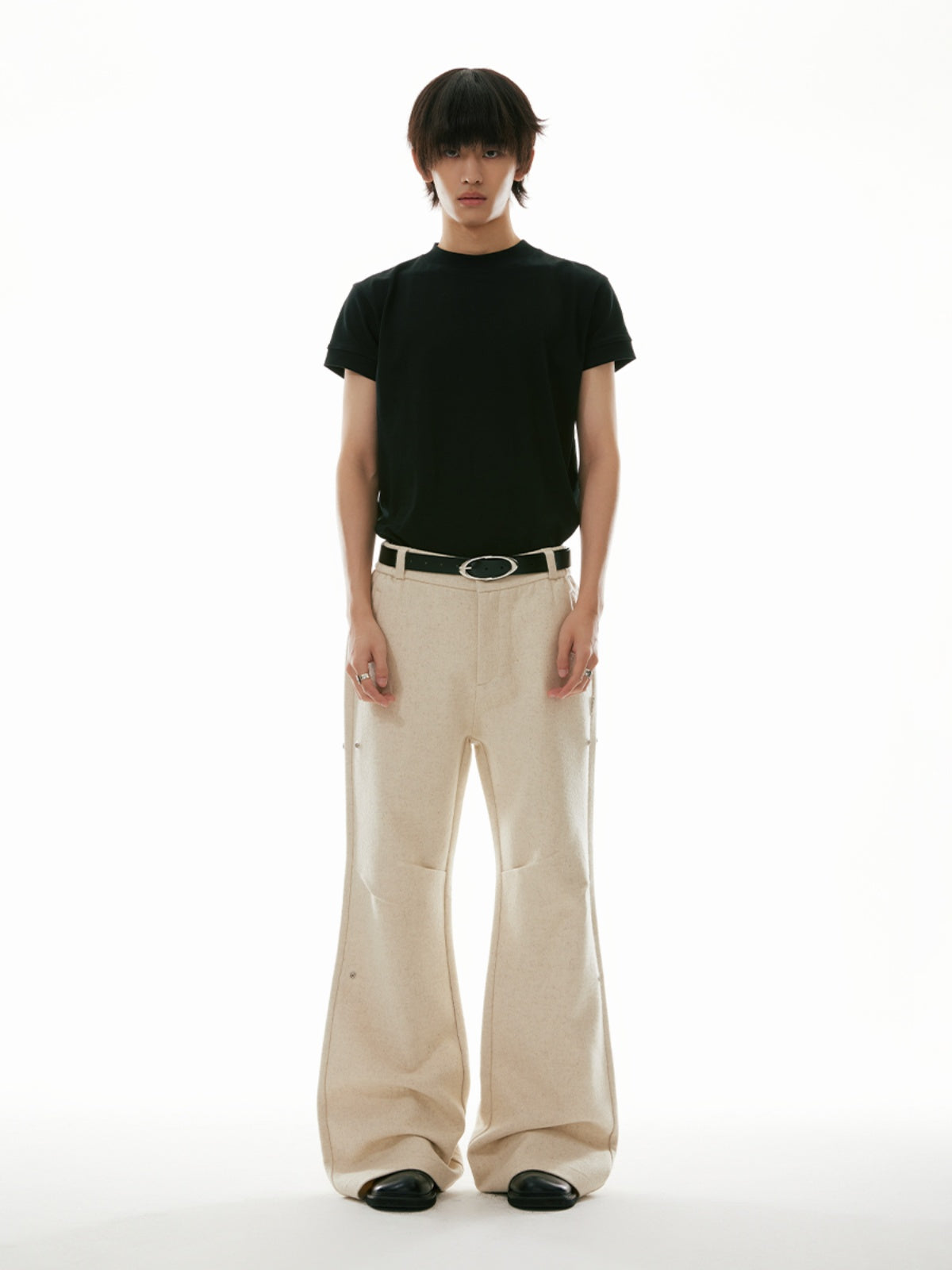FUNKYFUN woolen composite micro-horn high street popular casual pants
