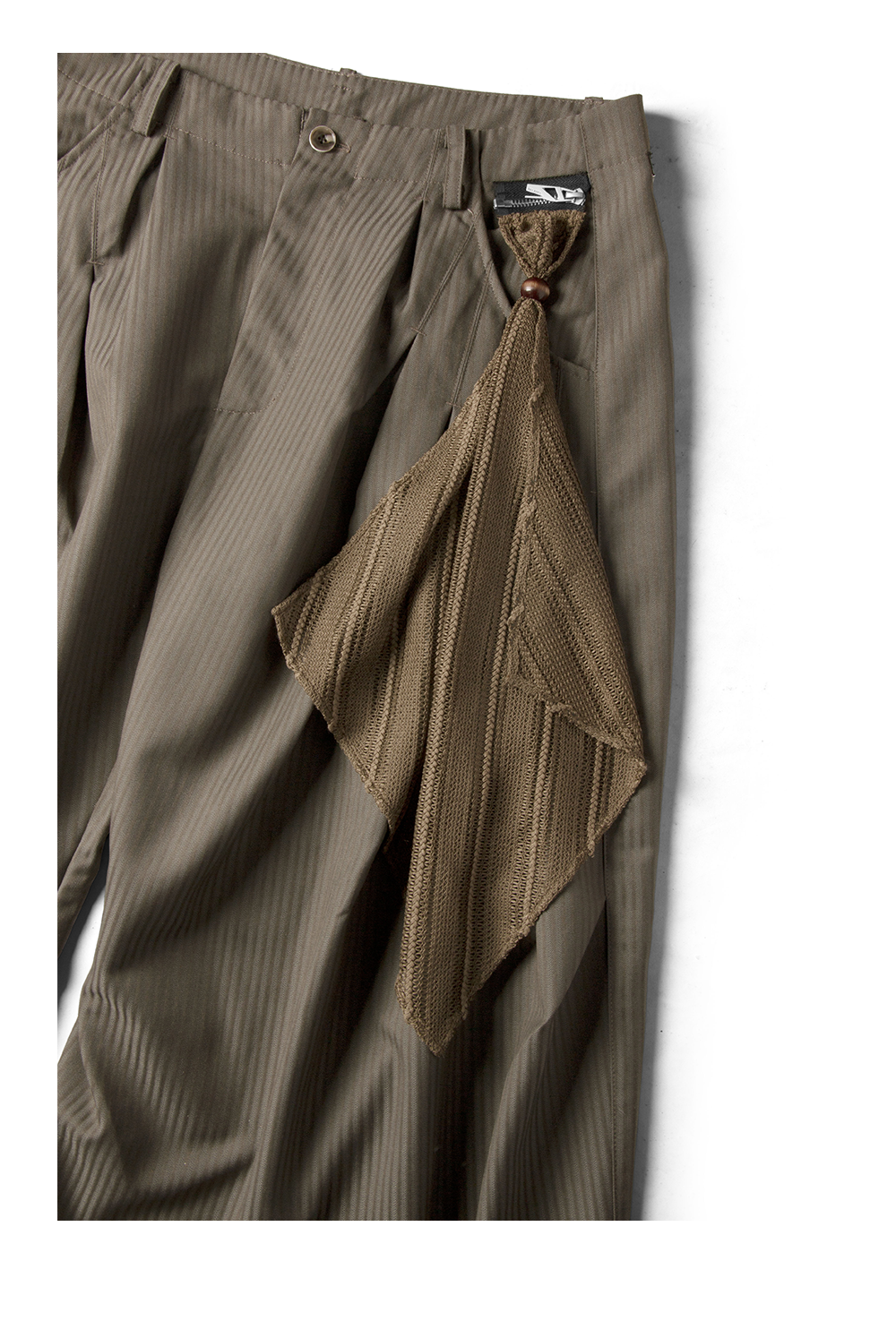 RELABEL Jacquard Striped Pleated Trousers