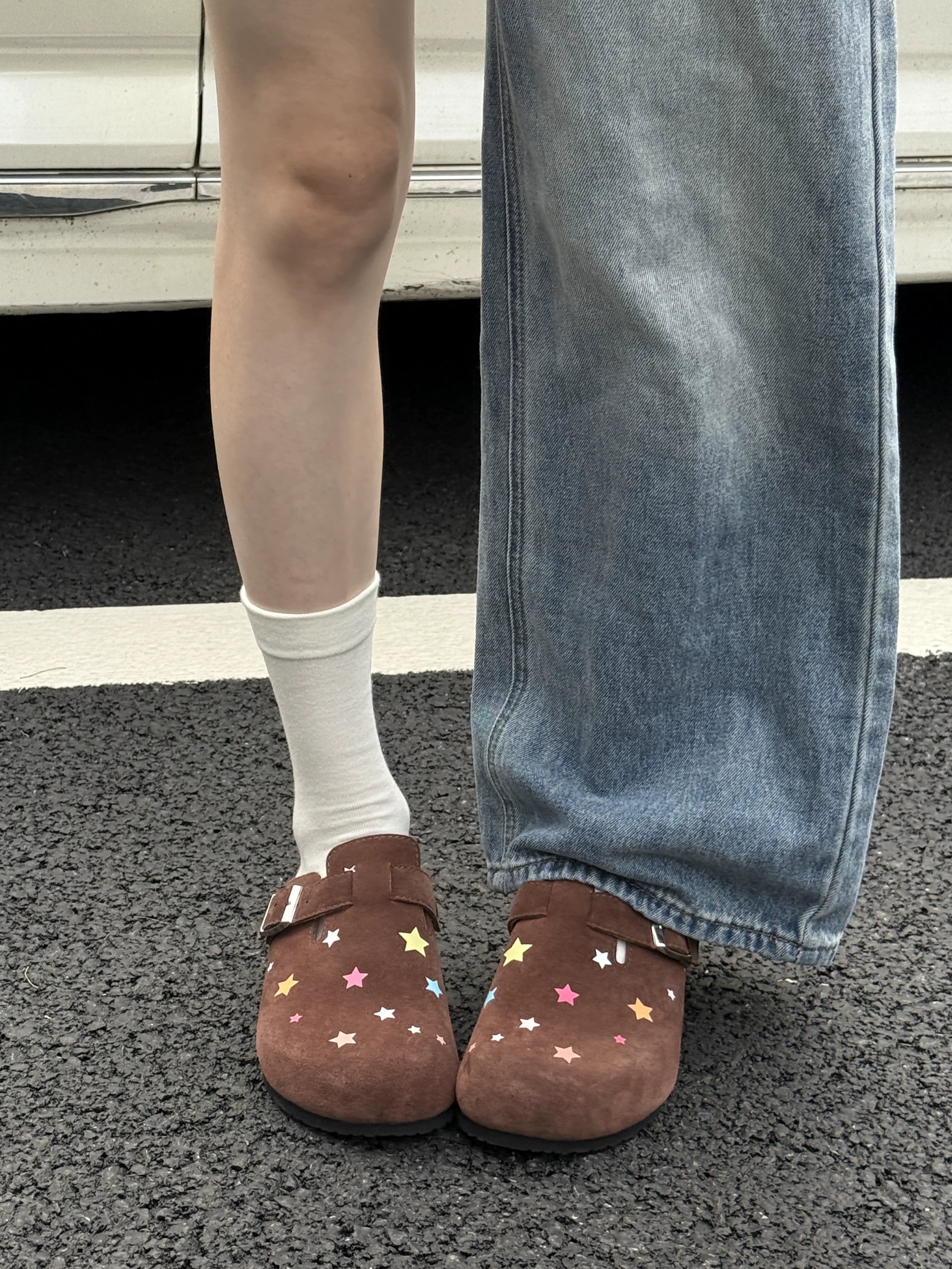 Cat & Sofa Colored Stars One Pedal Outside Wear Versatile Bag Head Cool Slippers