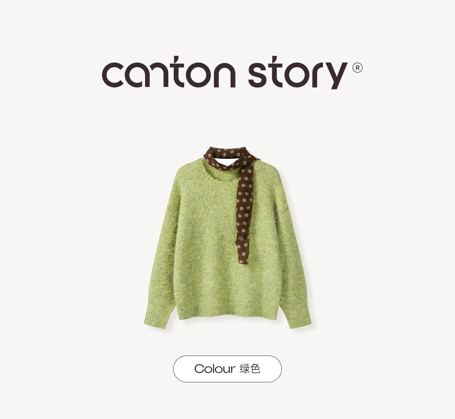 Cantonstory Korean Lazy Crew Neck Loose Knitted Sweater