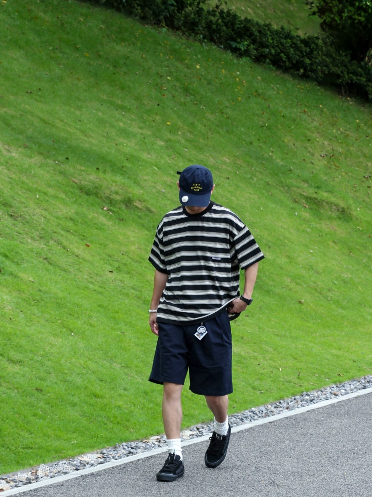 DESICCANT Striped Crew Neck Loose Tee