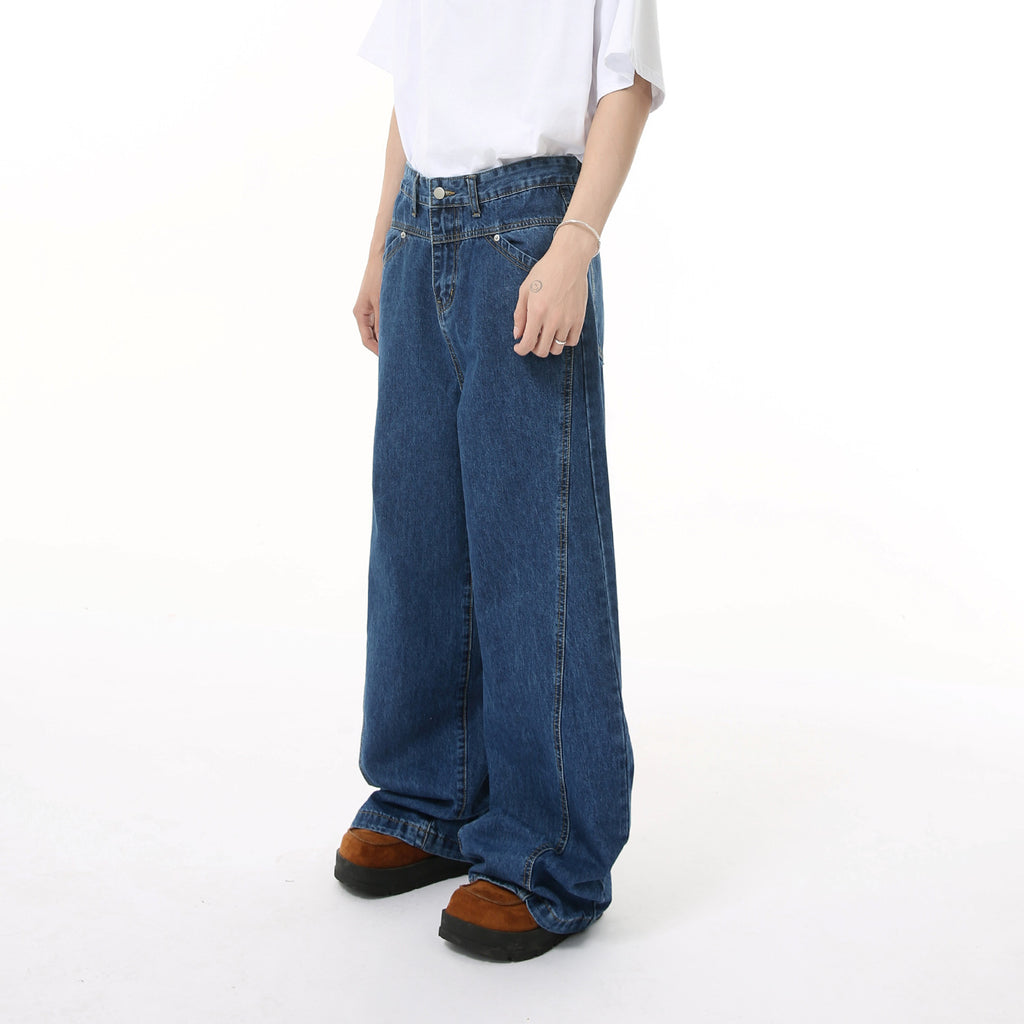 MTLCLOTHES Korean High Street Straight Jeans