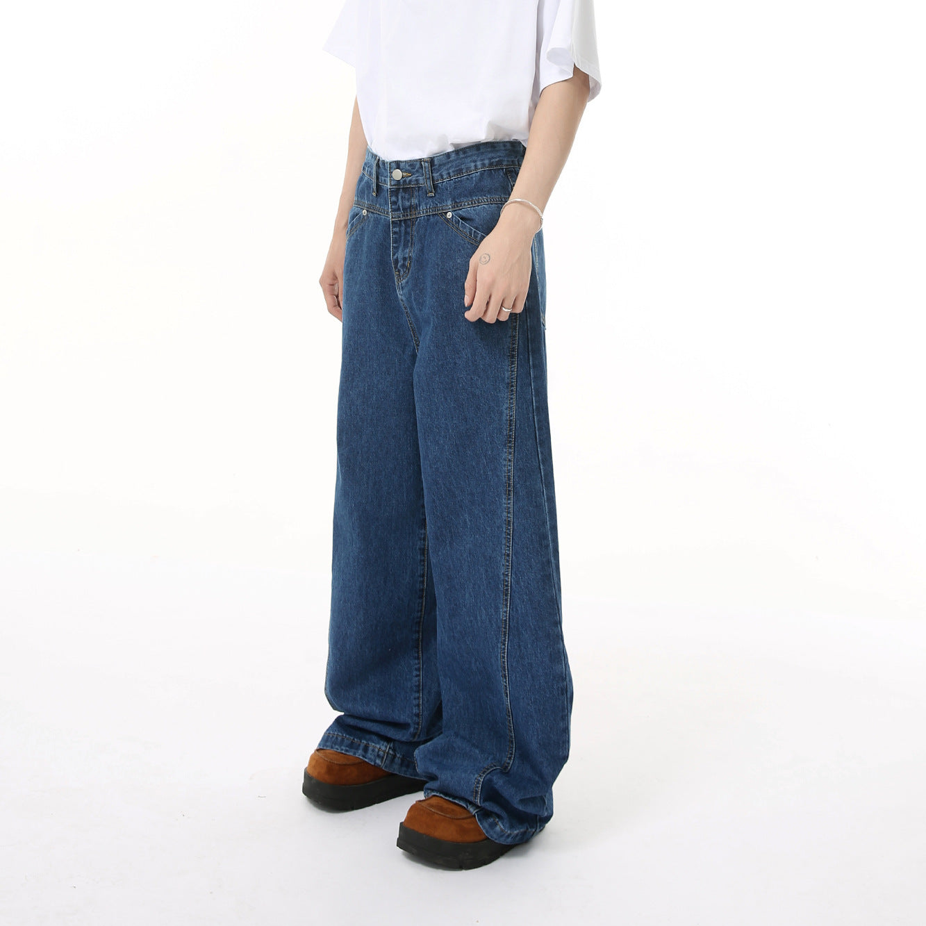 MTLCLOTHES Korean High Street Straight Jeans