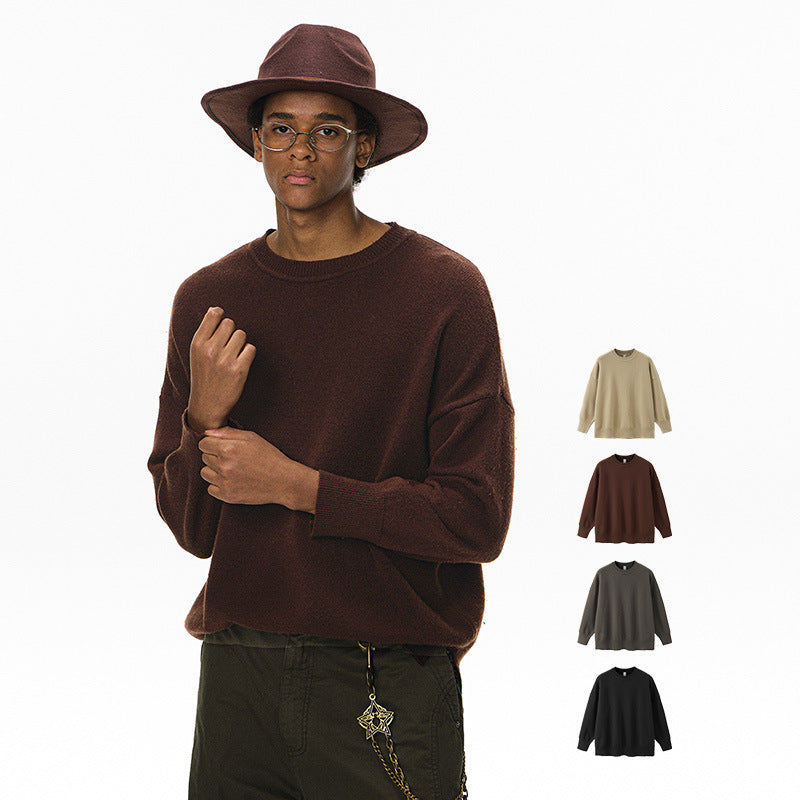 Inflation Crew Neck Loose Versatile Knitted Sweater
