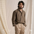 CULTUM Half Open One Piece Collar Ice Modal Shirt