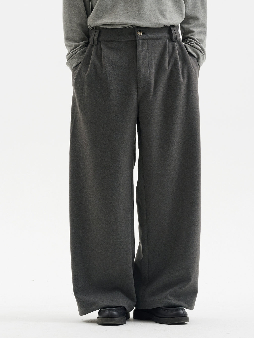 BUTTBILL Vintage Woolen Wide-leg Slacks
