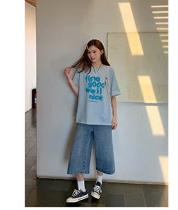 KANO Casual Letter Print Loose Tee