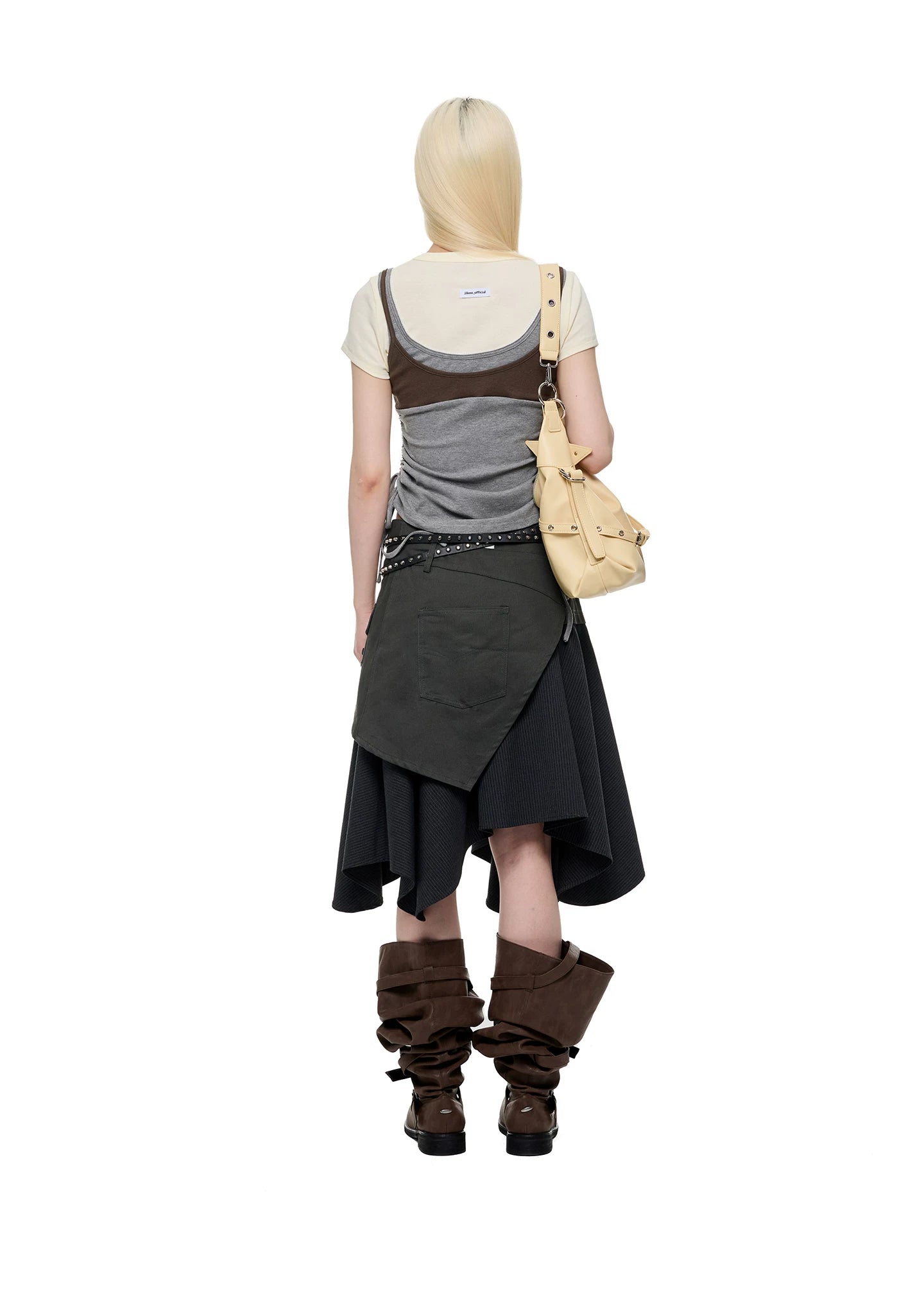 JIKOO Lace Drawstring Waist-cinching Tee