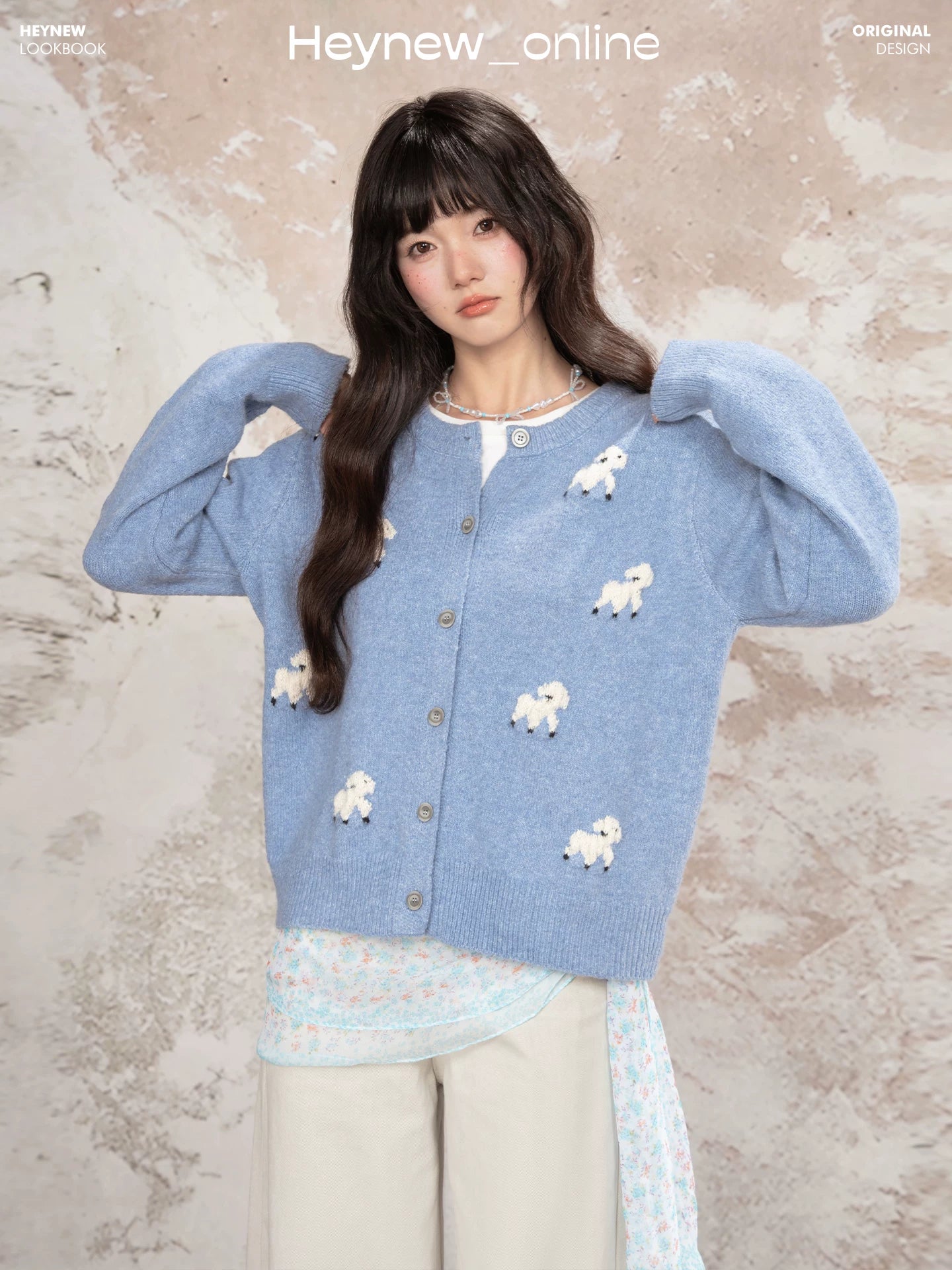 LOVEHEYNEW Korean Sweet and Thin Versatile Sweater