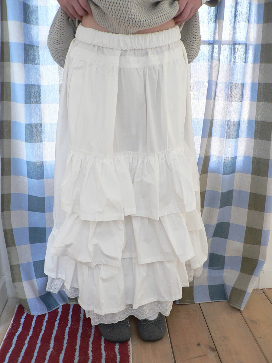 Ang: Project Lace Stitching High Waist Skirt