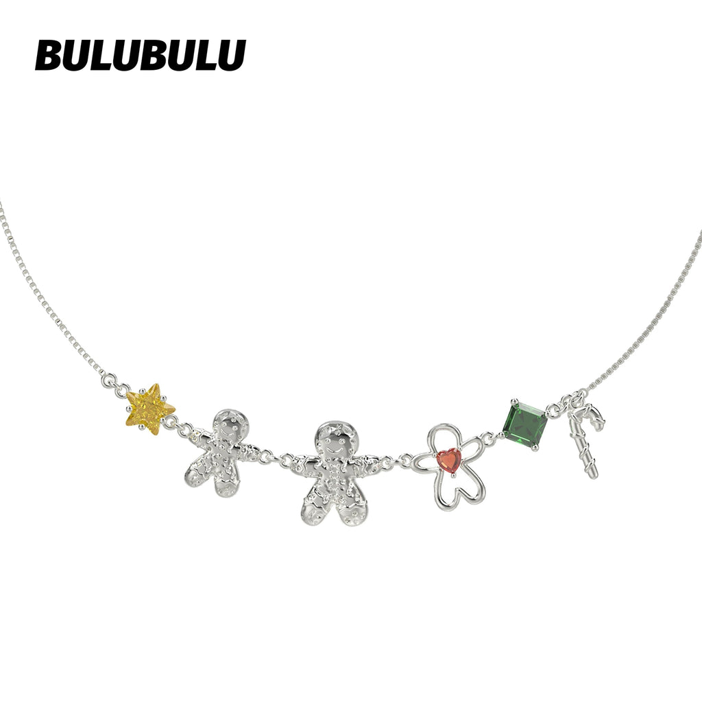 BULUBULU Gingerbread Man Premium Sense Collarbone Chain