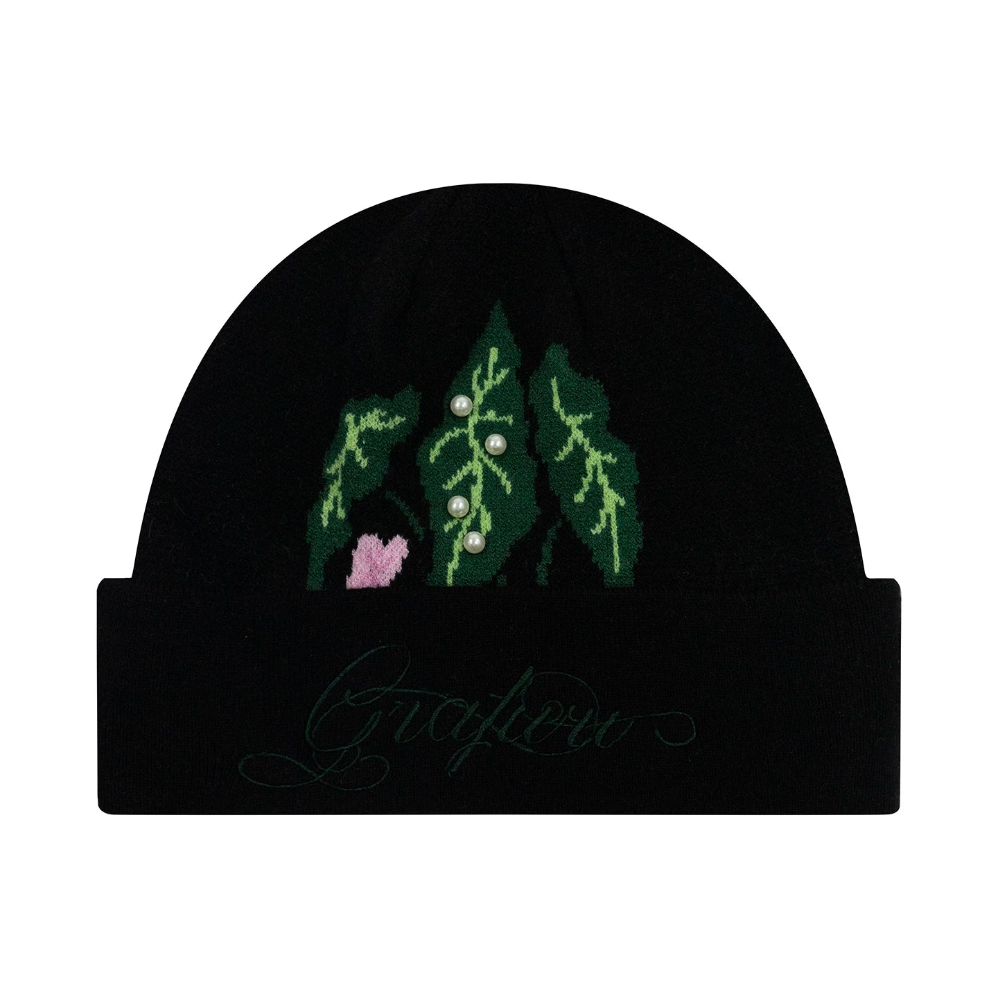 GRAF Pearl Knitted Letter Embroidered Wool Cap