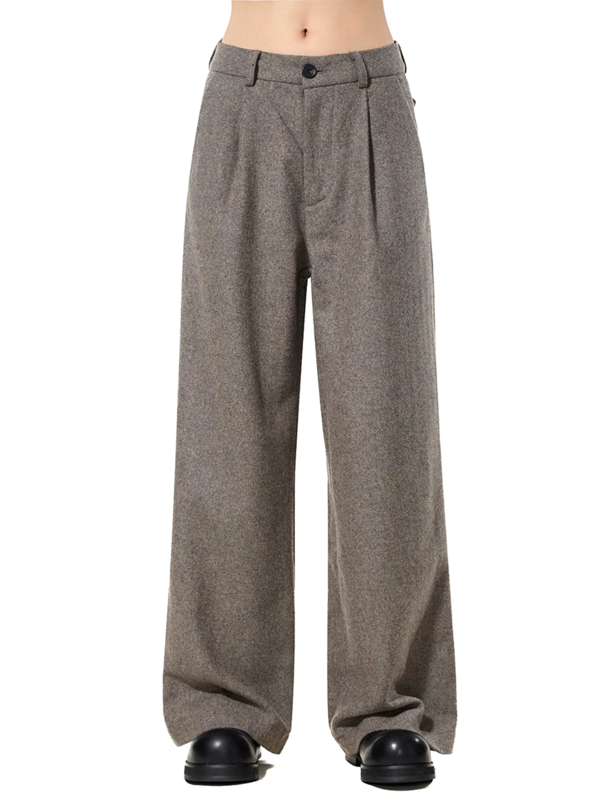 BTSG X Peoede 50% wool straight wide-leg Pants