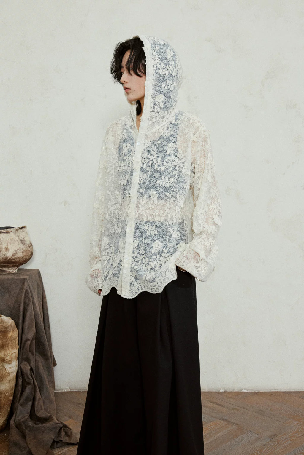 SUNYVONNE Lace Hooded Premium Jacket