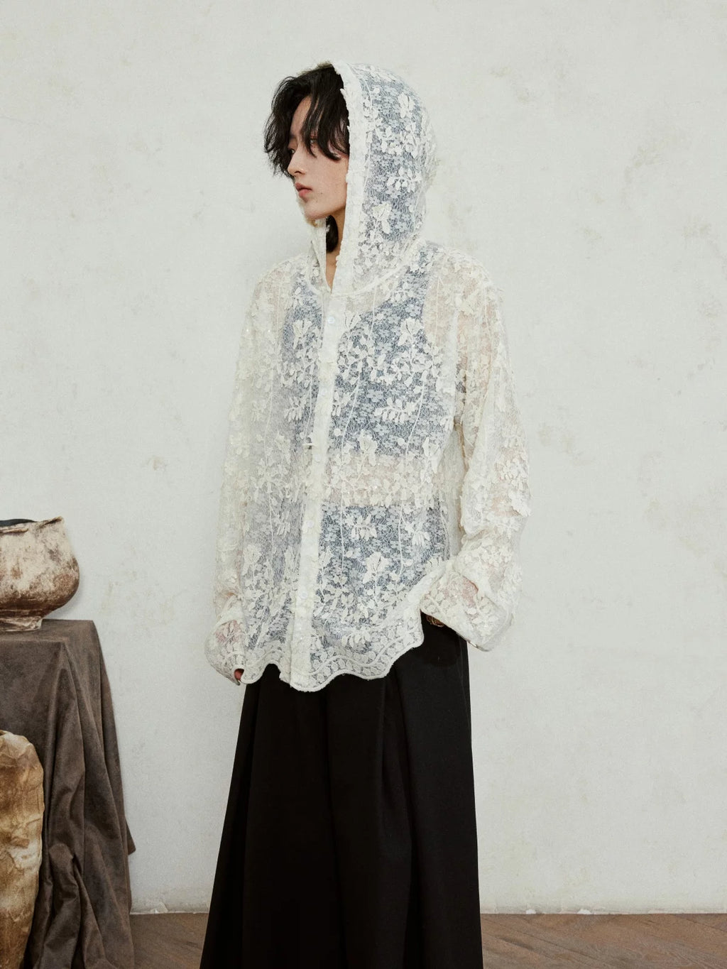 SUNYVONNE Lace Hooded Premium Jacket