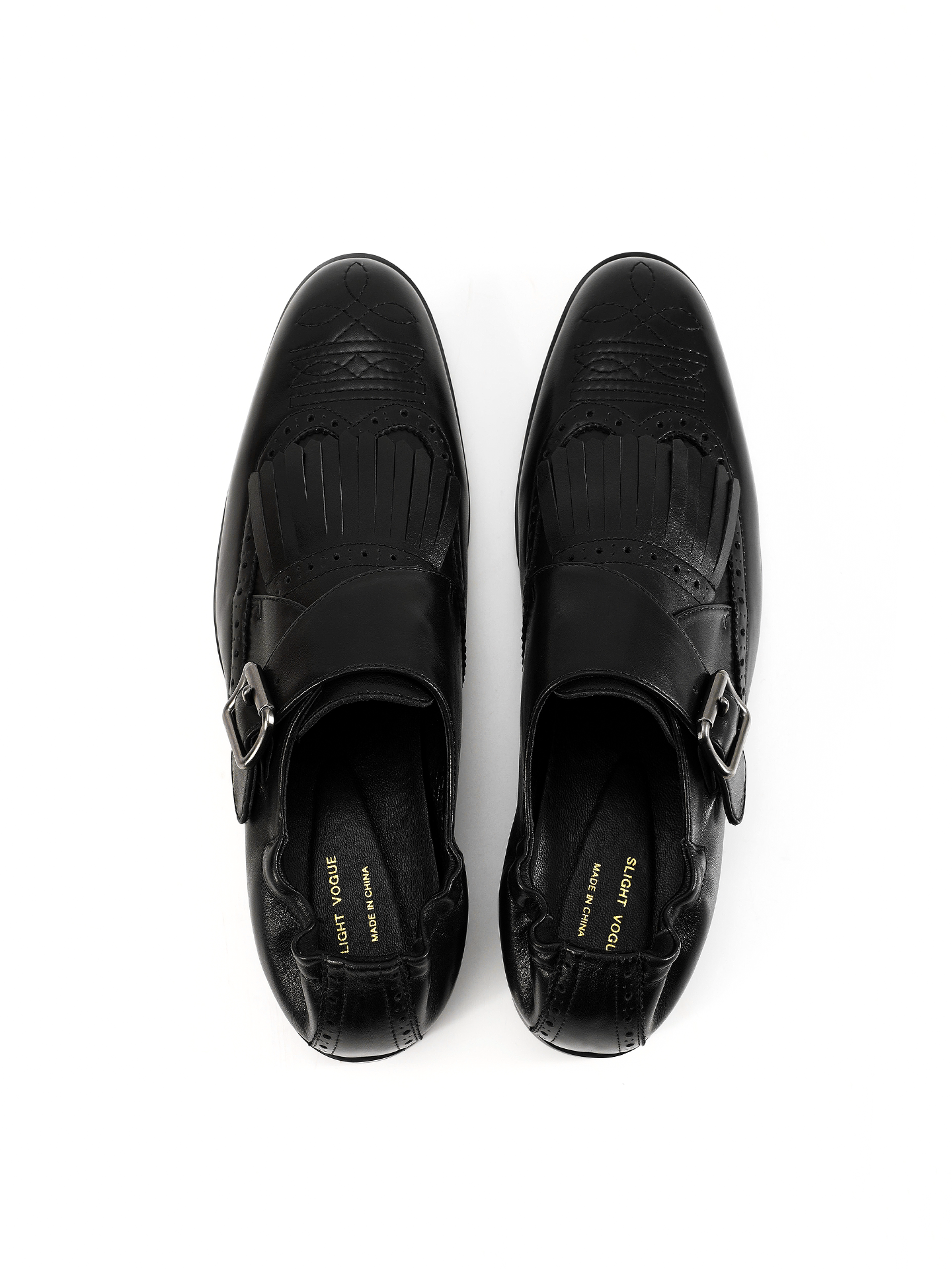 Slight Vogue Tassel Punched Brock Embroidered Leather Shoes