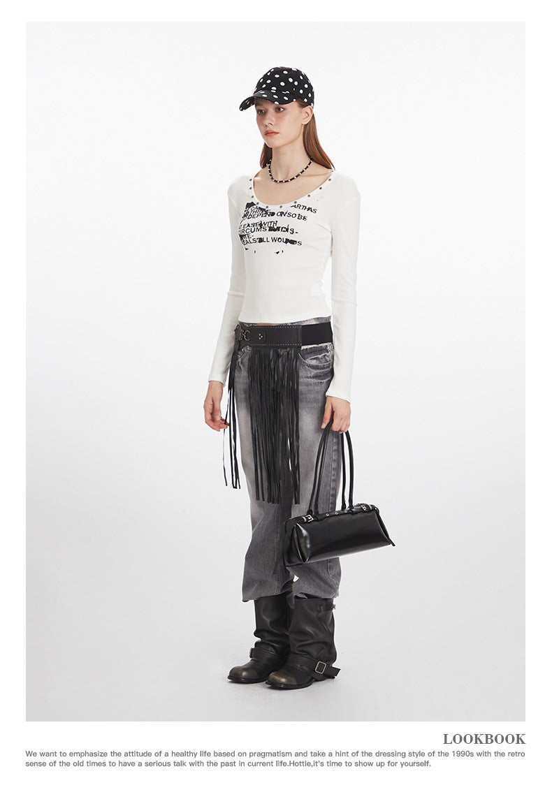 HeyHenry Short U-neck Slim-fit Long Sleeves