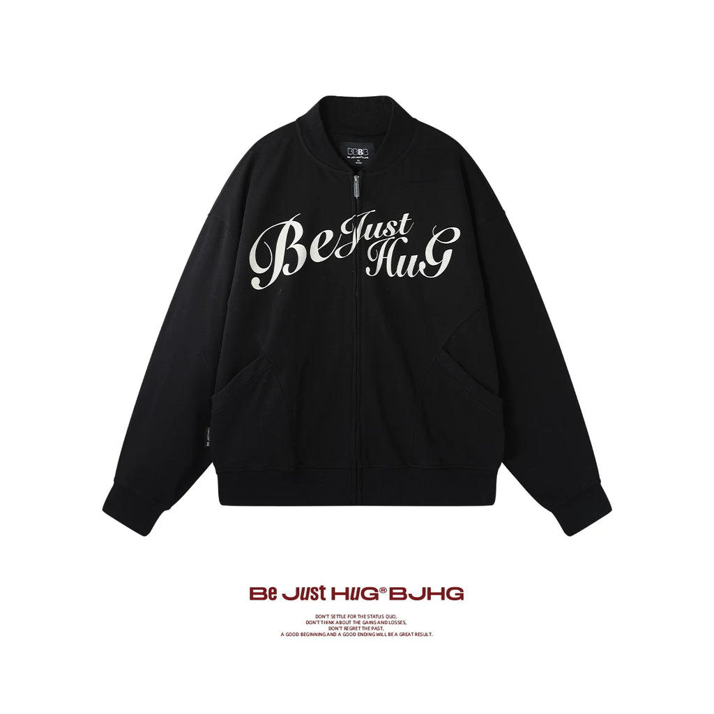 BJHG Design Sense Baseball Knitted Cardigan Jacket