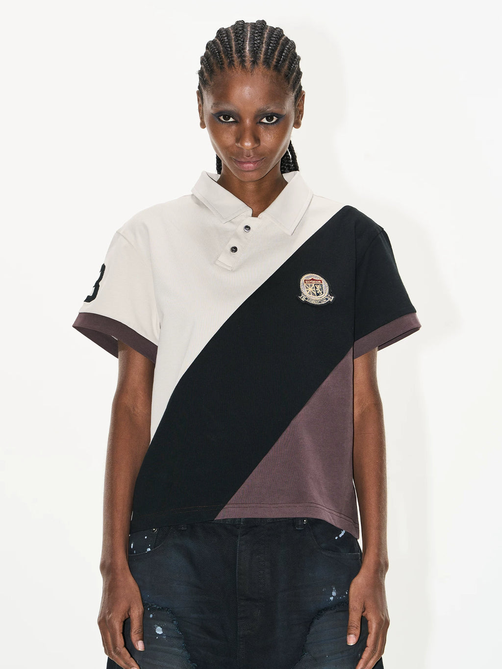 BLINDNOPLAN Stitching Embroidery Patch Short Tee