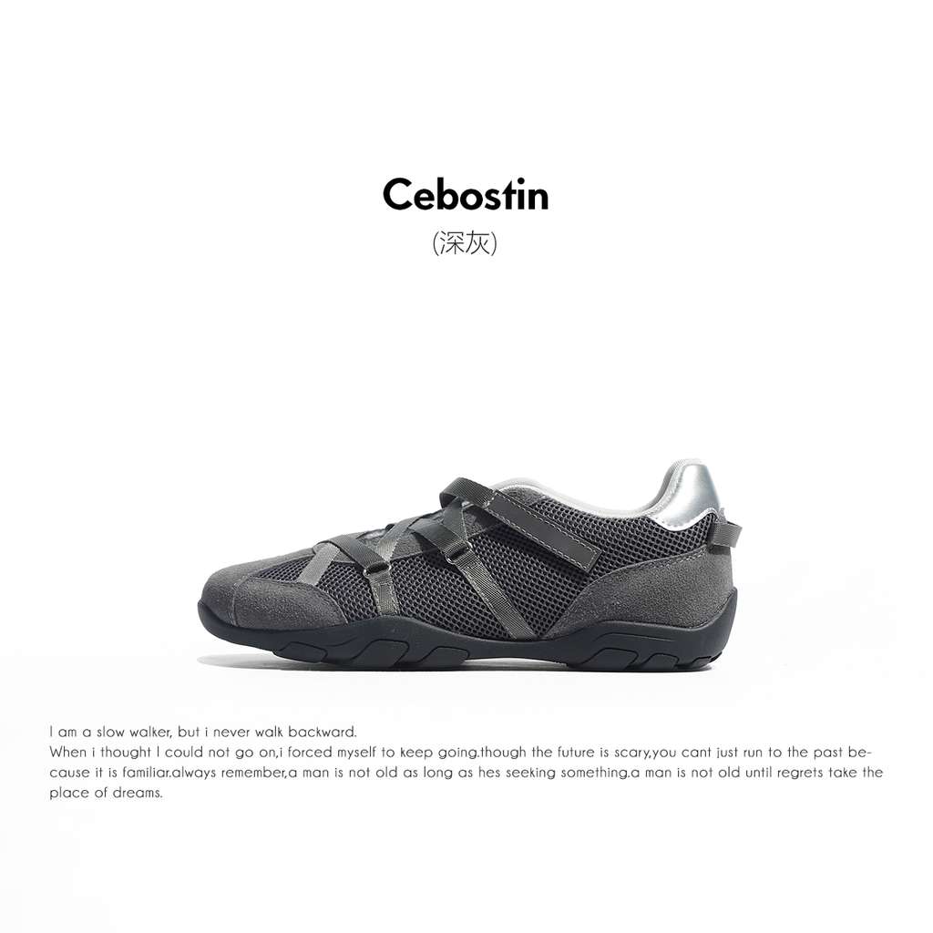 Cebostin Suede Cross-Strap Ballet Flat