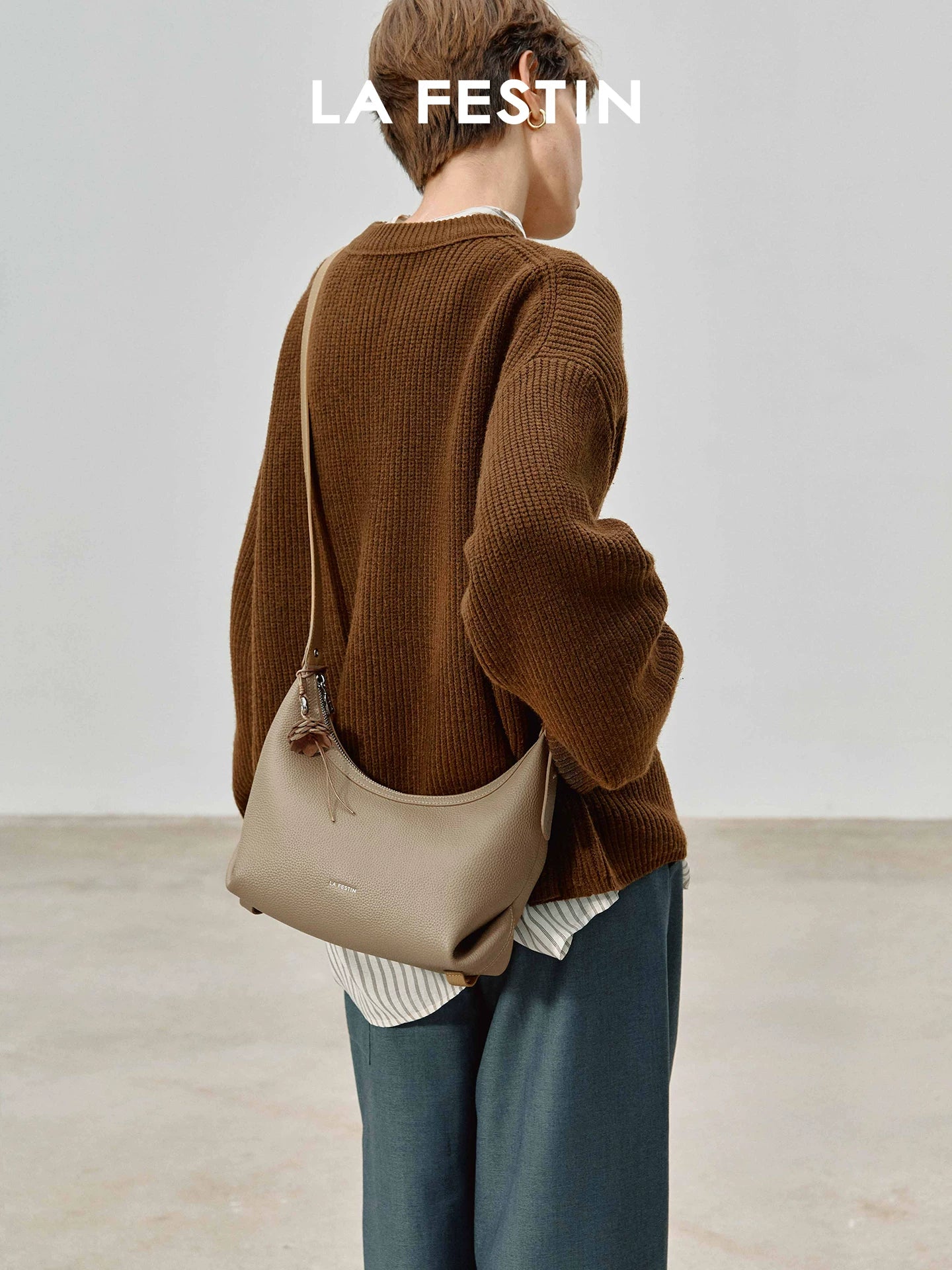 La Festin Leather Crossbody Underarm Bag