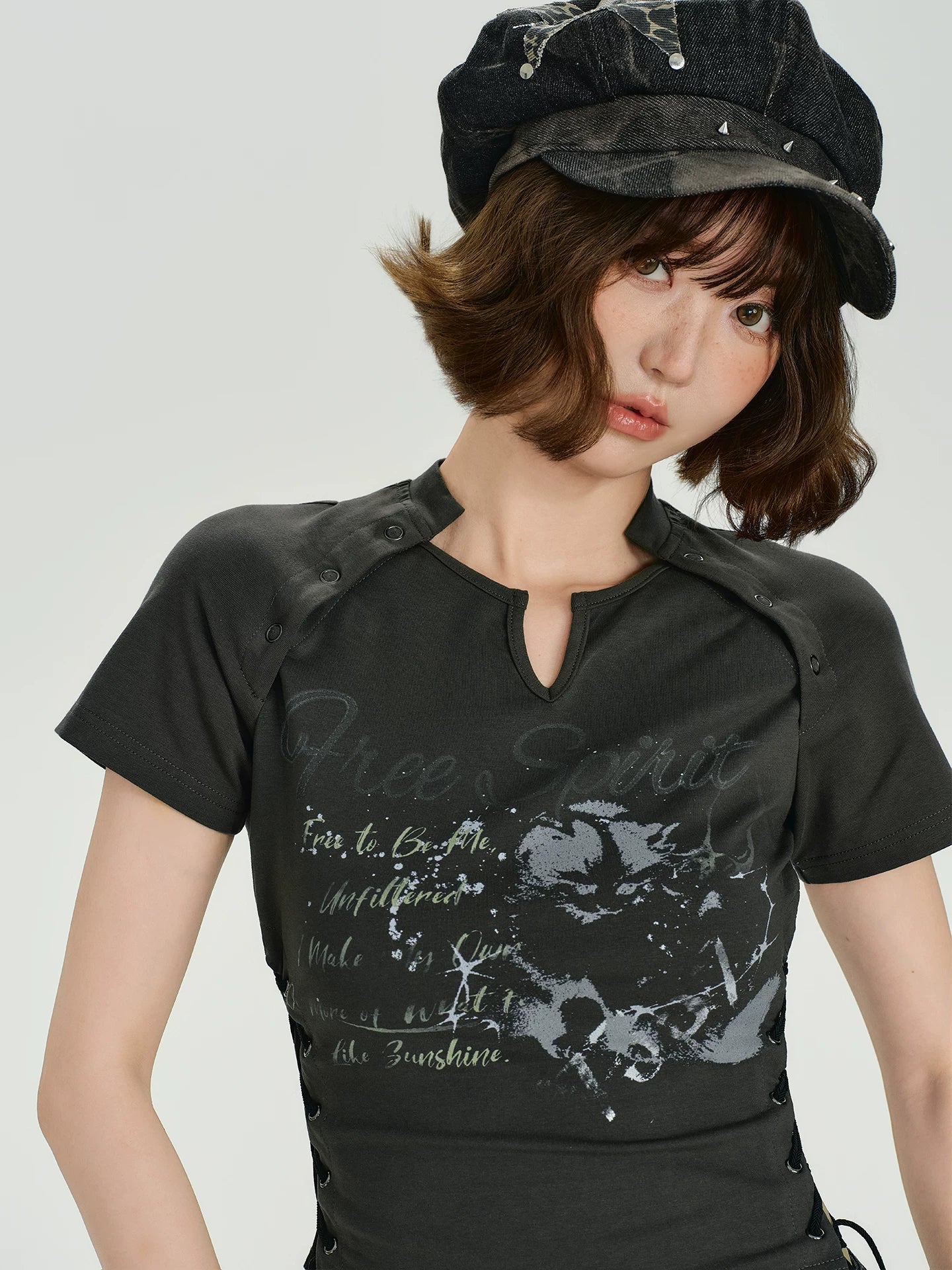 Girlyhalo Casual Slim Short Tee