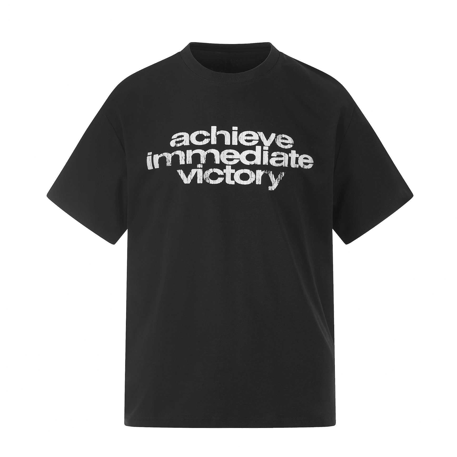 11KN Retro Smudged Letter Print Loose Tee