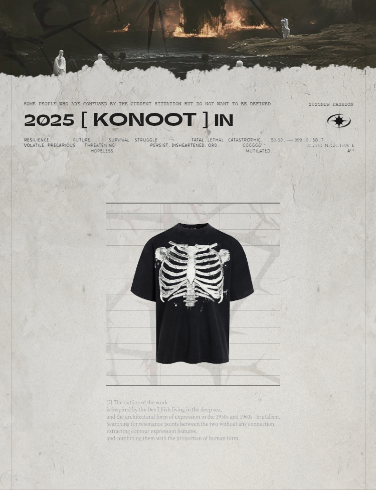 [KONOOT] 25ss (bone movement) 280g knitted cotton cool Boxy tee