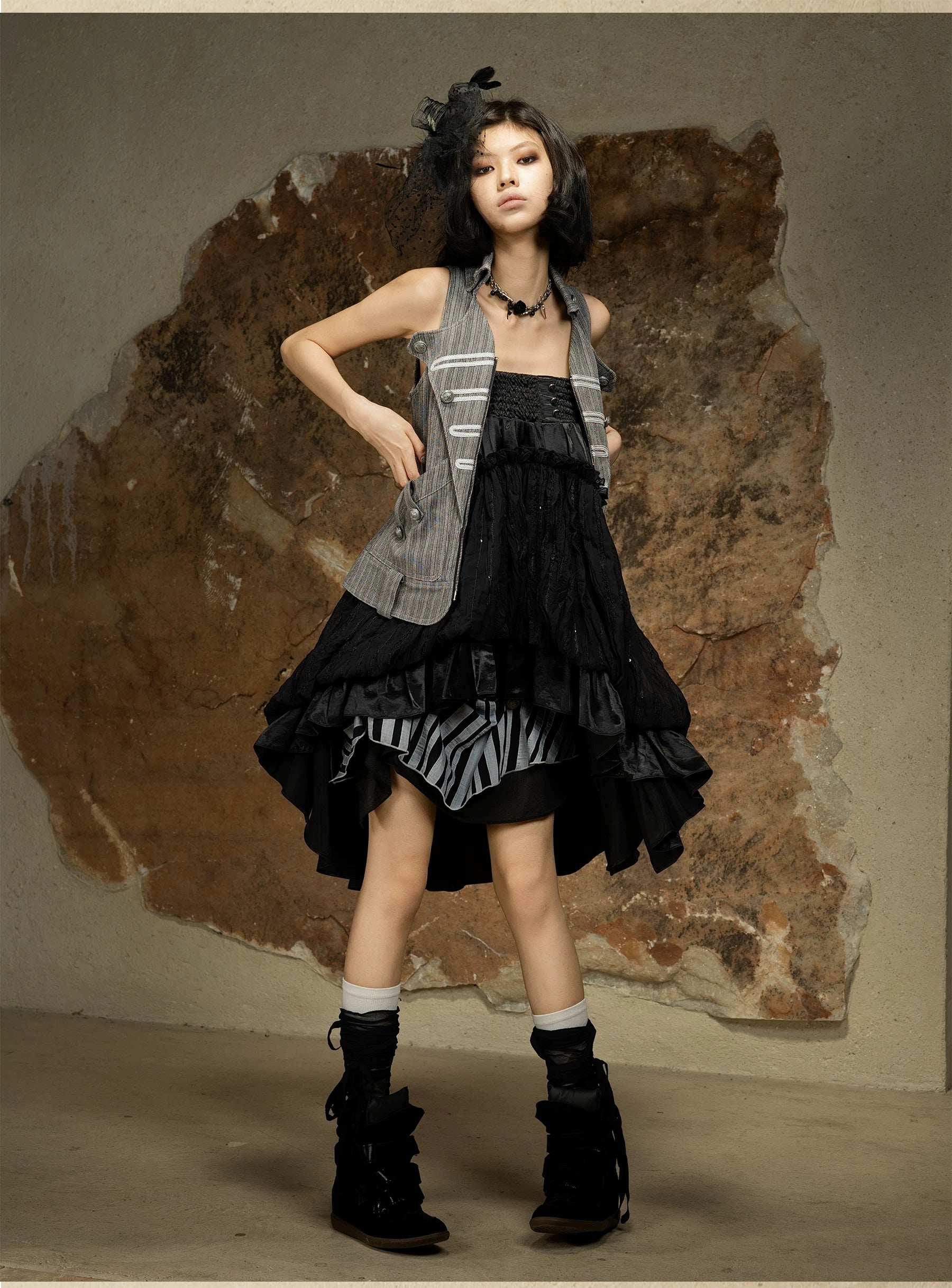 ARIADNAw Sleeveless Neck Vest Shirt