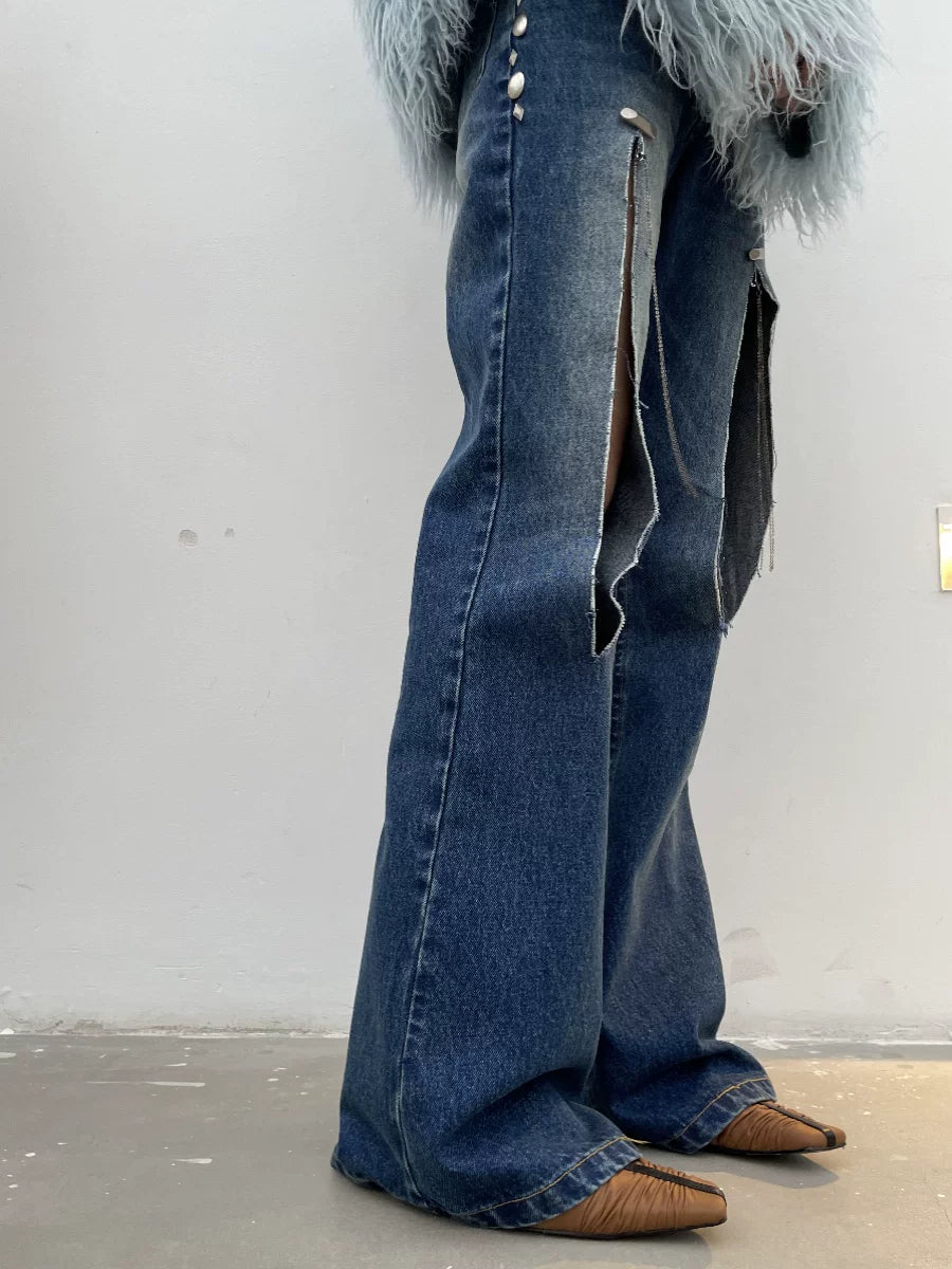 Enteralt Ripped Trim Nailed Jeans