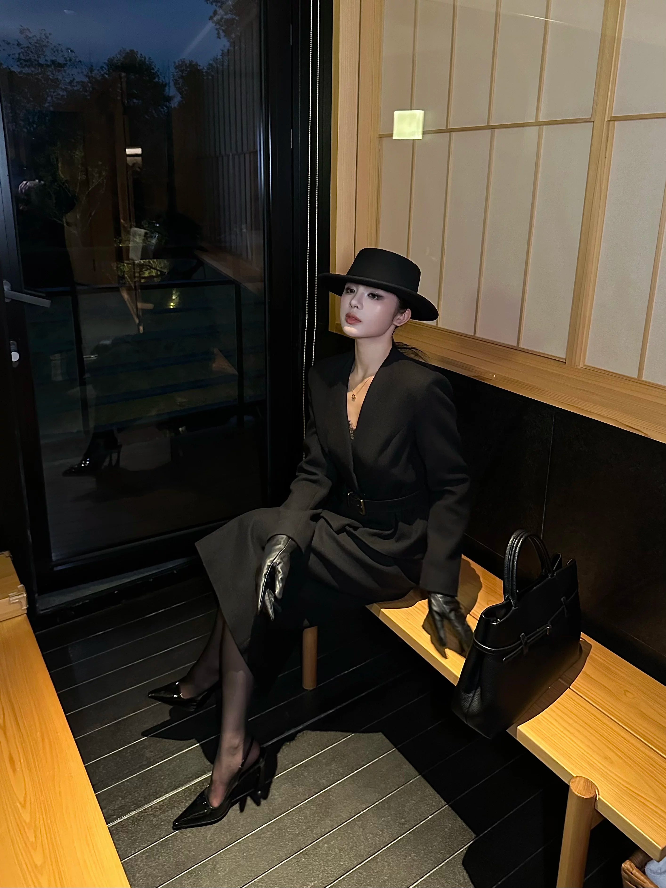 CHUYUQI Waist Suit Short Jacket Skirt Set