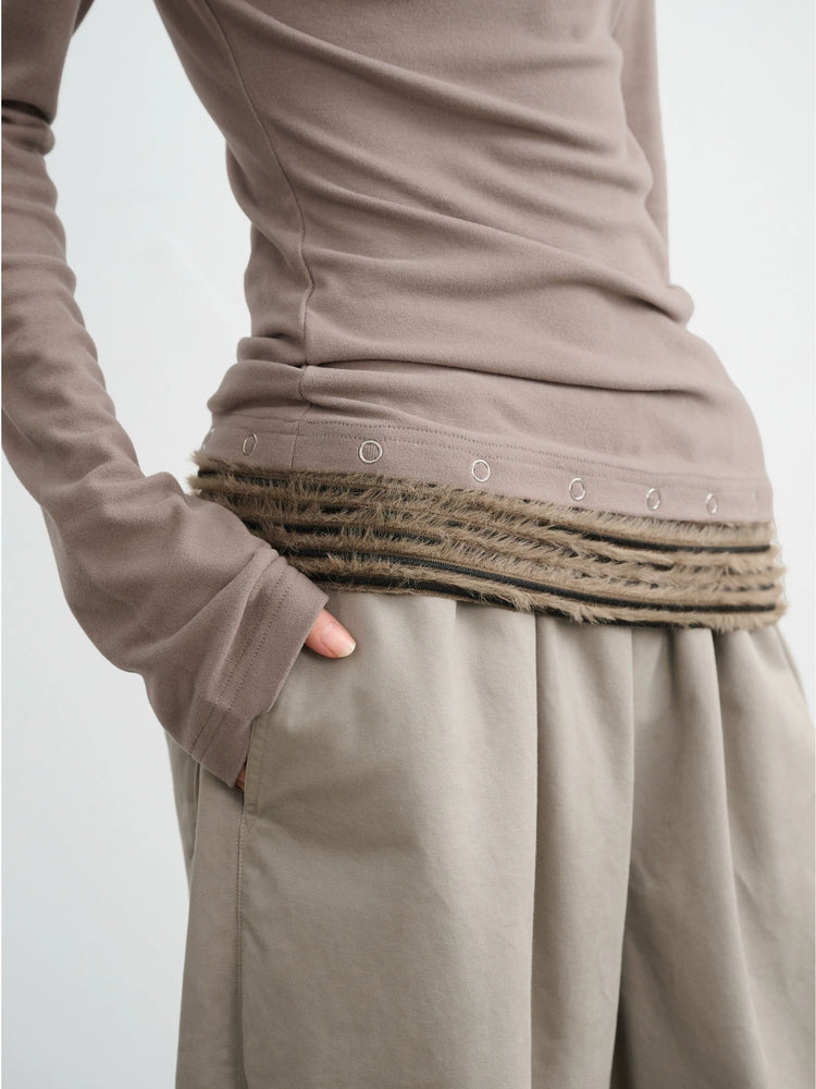 LINY LIBERTY Paneled Striped Slim Long Sleeves