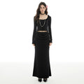 Imone Stitching Lace Pleated Fishtail Skirt