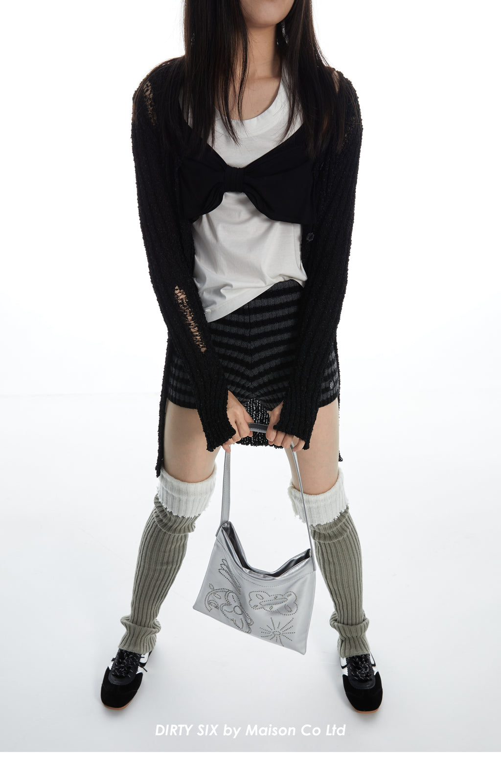 DirtySix Cow Split Leather bang bang franc small flower bag "FAFA" millet nail design