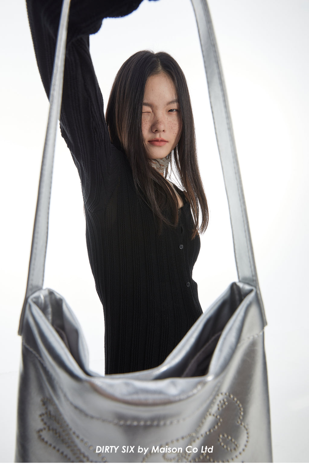 DirtySix Cow Split Leather bang bang franc small flower bag "FAFA" millet nail design