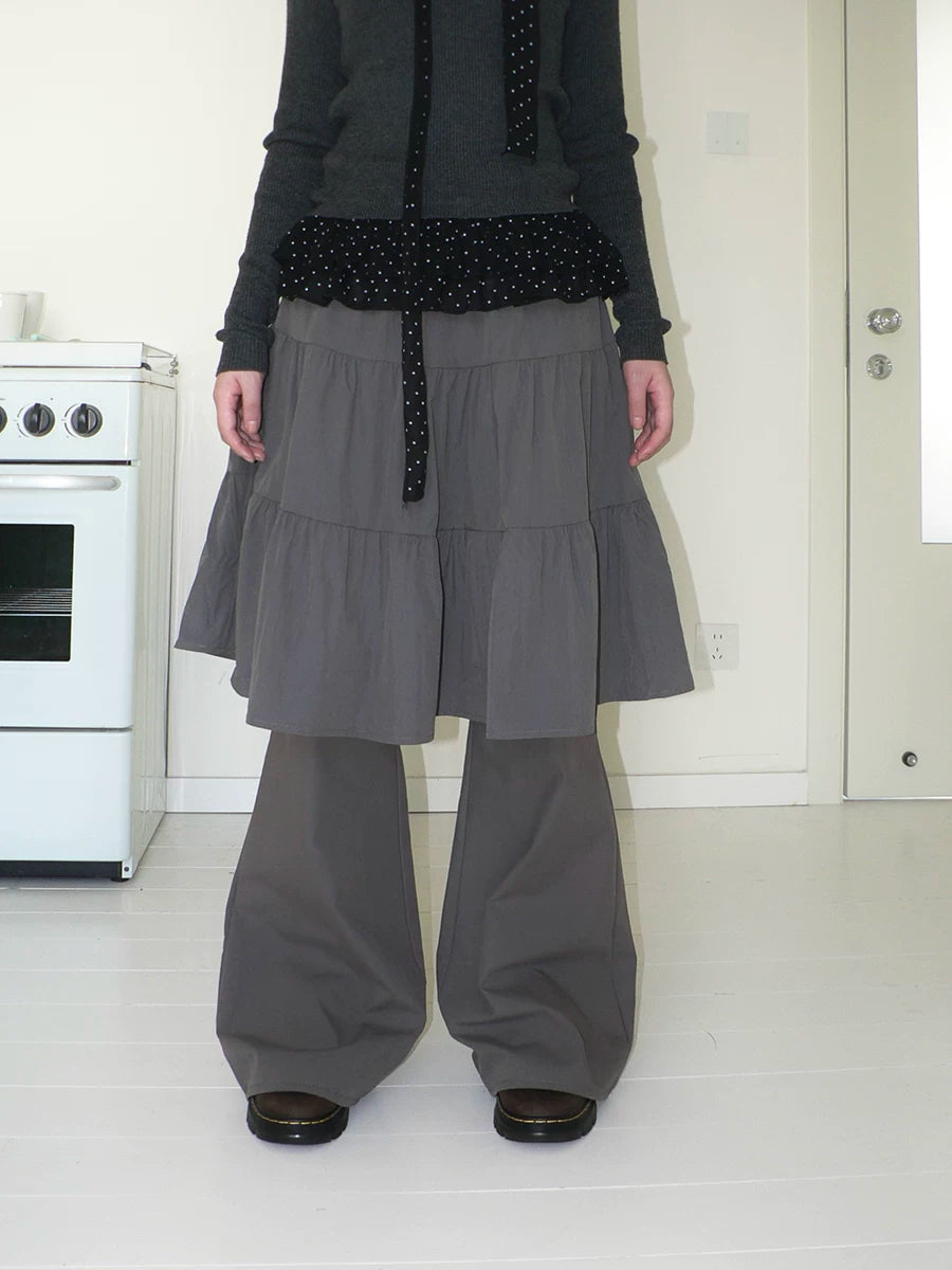 ANG: Project Retro Drape Thin Fake Two-piece Culottes